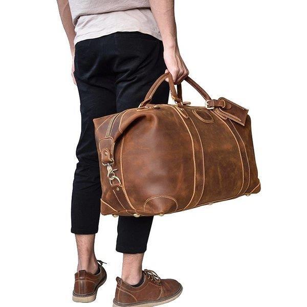 想像を超えての 旅行鞄 本革 2泊 トラベルバッグ トラベルバング レザー 本革 メンズ 旅行 ボストンバッグ メンズ 出張 帰省 旅行 2泊3日 ブラウン トラベルバング 手提げバッグ 底鋲9枚 ボストンバッグ 超厚牛革 容量拡張可 バッグ Dcp Com Ng