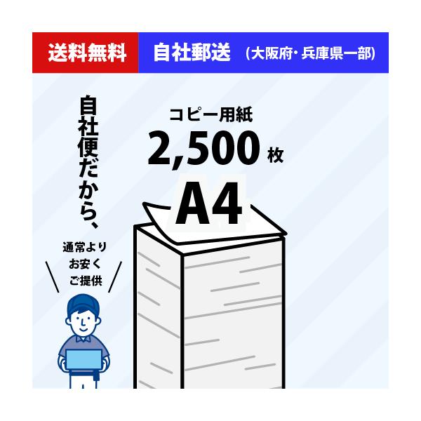 他サイト： 【自社便】法人様・個人事業主限定 コピー用紙 A4 2500枚(500枚×5冊) APPJ 高白色 印刷 用紙 送料無料 a4 2500枚×1ケースの商品画像