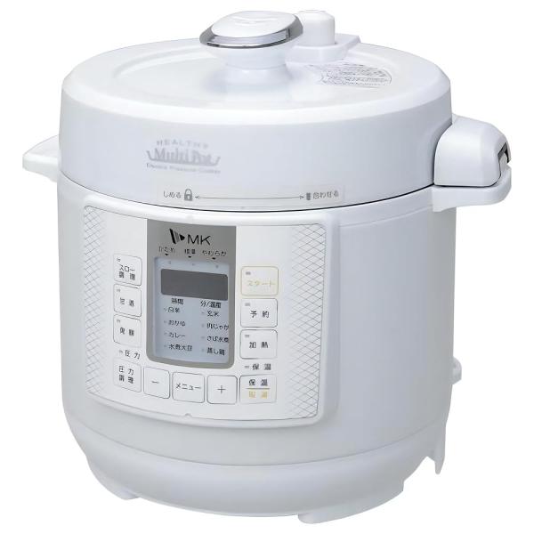 エムケー精工 電気圧力鍋 3L 3〜4人前 ヘルシーマルチポット ホワイト 1台6役 EA-130W