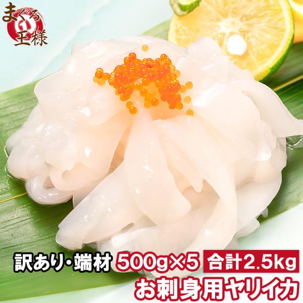 お中元 訳あり イカソーメン お刺身用 ヤリイカ 切り落とし 500g×5パック 合計2.5kg 端材 いかソーメン イカそうめん 素麺