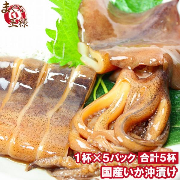 お中元 特大国産真いかの沖漬け 1杯×5パック いか イカ 烏賊