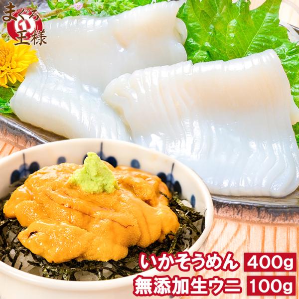 お中元 いかうにセット いかそうめん イカソーメン 400g うに 冷凍生うに 無添加 100g 最高級Aグレード うに丼約2杯分