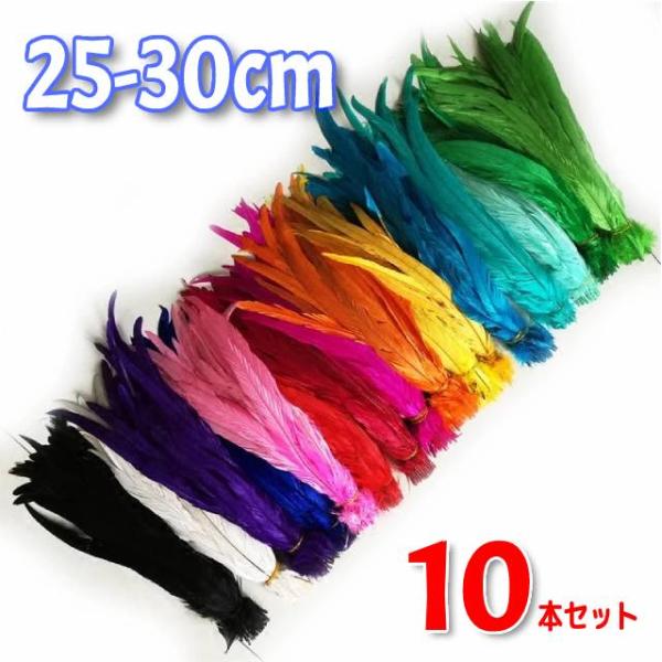 単色 ロング フェザー 25-30cm ネックレス サンバ バレエ パーティー ステージ コスチューム コスプレ リメイク 髪飾り制作 大量