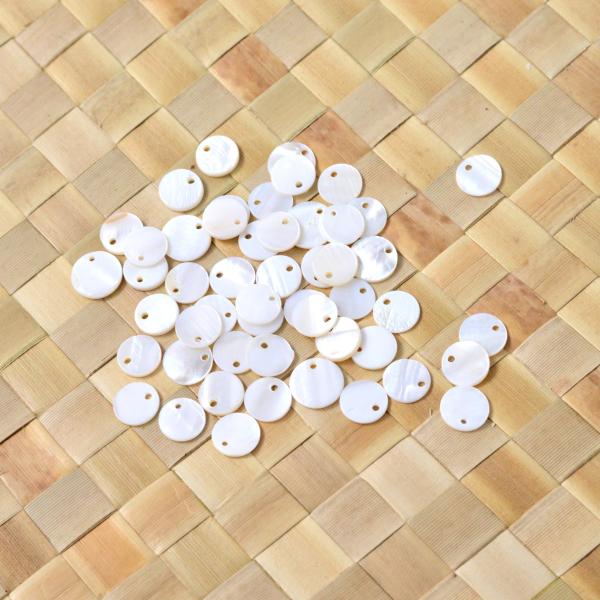 白蝶貝 1cm MOP 10個セット パール シェル タヒチアンダンス オリタヒチ ネックレス ヒップベルト ヘッドドレス 貝 装飾 飾り