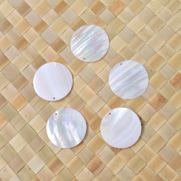 白蝶貝 4cm MOP 5個セット パール シェル タヒチアンダンス オリタヒチ ネックレス ヒップベルト ヘッドドレス 貝 装飾 飾り