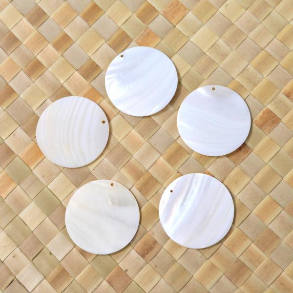 白蝶貝 5cm MOP 5個セット パール シェル タヒチアンダンス オリタヒチ ネックレス ヒップベルト ヘッドドレス 貝 装飾 飾り