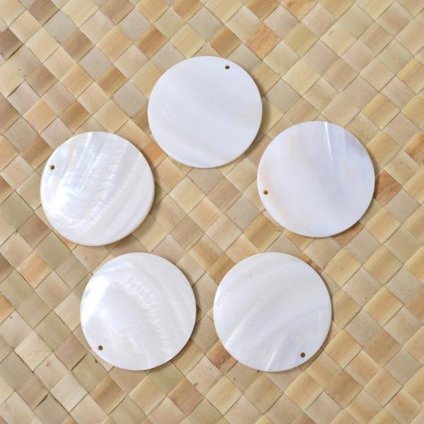 白蝶貝 6cm MOP 5個セット パール シェル タヒチアンダンス オリタヒチ ネックレス ヒップベルト ヘッドドレス 貝 装飾 飾り