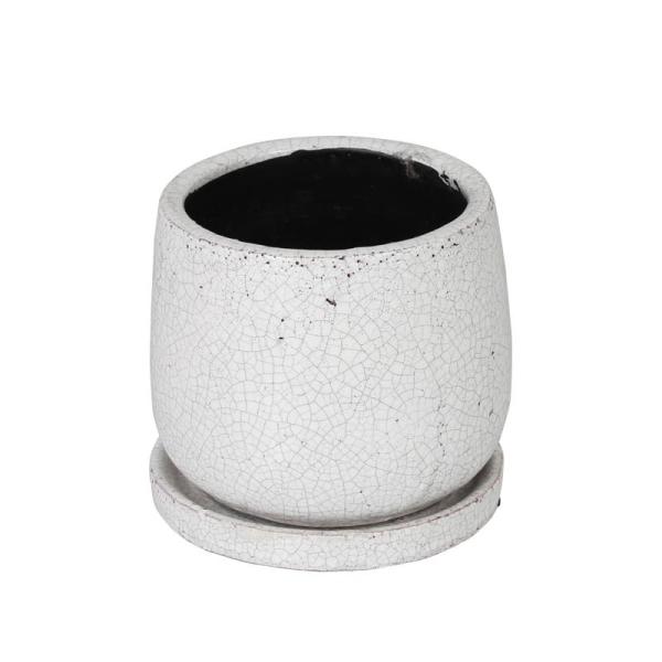 _g@@GGlazed pot Round K655-851 White M