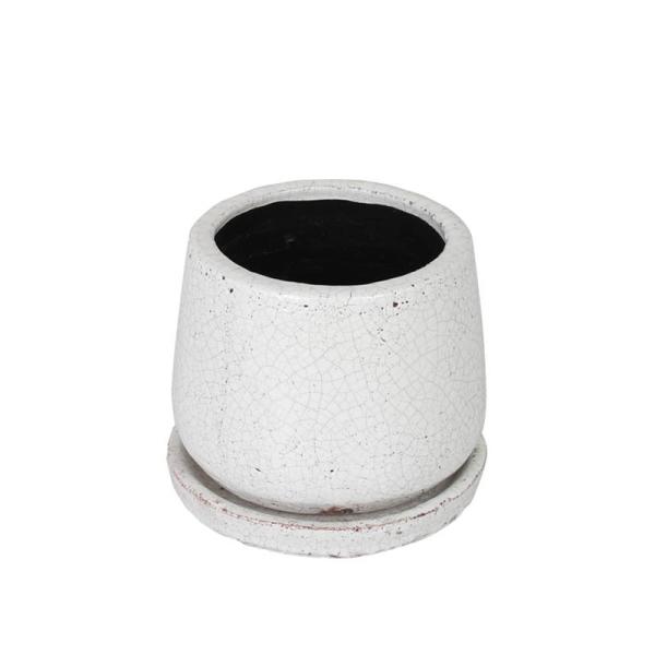 _g@@GGlazed pot Round K655-851 White S