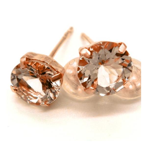 PC1685:K18PG モルガナイト ピアス : マホガニーホール Yahoo!店