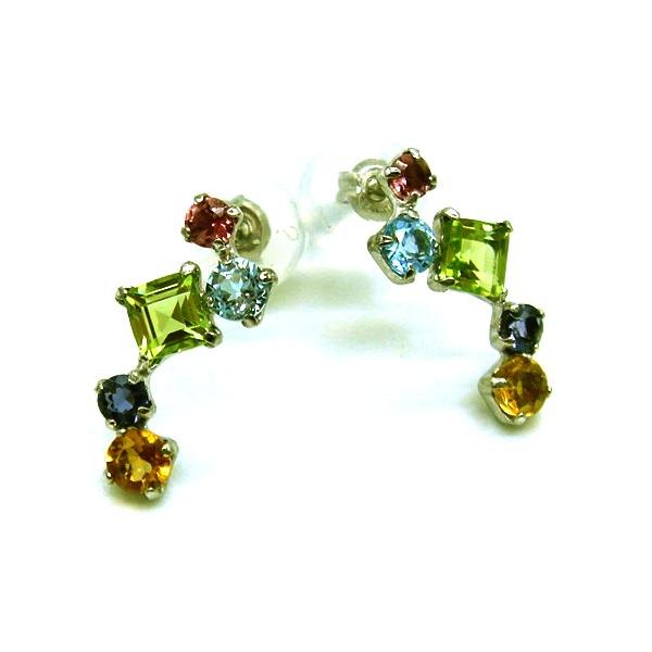 PC1737:Pt ピンクトルマリン ブルートパーズ ペリドット アイオライト