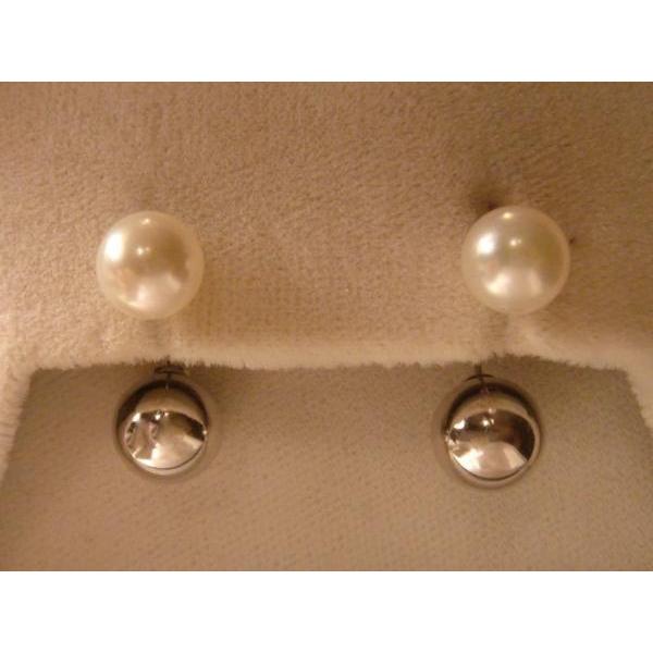 新品　パールキャッチ　あこや真珠　染め　ショコラカラー　K18YG　φ7mm 新品 パールキャッチ あこや真珠 染め ショコラカラー K18YG