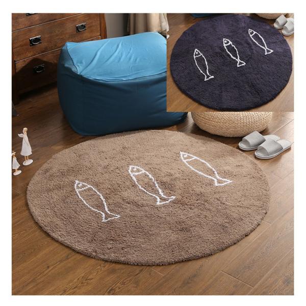 ラグ 厚手 ラグマット 円形 150 コットン 綿 カーペット 丸型 おしゃれ