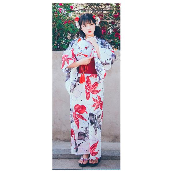 浴衣 レディース 7点 セット 白 レトロ 金魚 金魚柄 赤色 大人 大きいサイズ 古典柄 レトロモダン トールサイズ 大正レトロ ゆかた レトロ 浴衣セット 19 Buyee 日本代购平台 产品购物网站大全 Buyee一站式代购 Bot Online