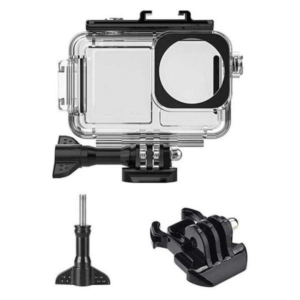 DJI Osmo Action 3/Action 4/Action5 Pro用 PC素材 防水ケース アダプタ ネジ ３点セット 防水ハウジングケース 水深40m 水中撮影用