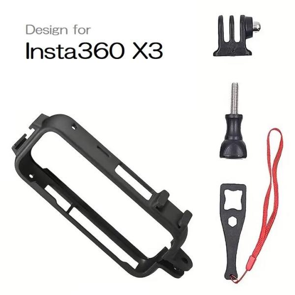 商品名  Insta360 X3/ X4対応機種選択 フレームケース 縦撮り用 アクションカメラ シューマウント 保護ケース W1/4 ネジ穴 カメラ三脚用アダプターマウント ネジセット ネジ用スパナ 4点セットスペック  ■カラー：ブラッ...