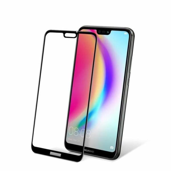 HUAWEI P20 lite用5D 強化 液晶フィルム 高透過性 耐衝撃 硬度9H 極薄0.26mm 3D Touch対応 ラウンドエッジ加工 黒