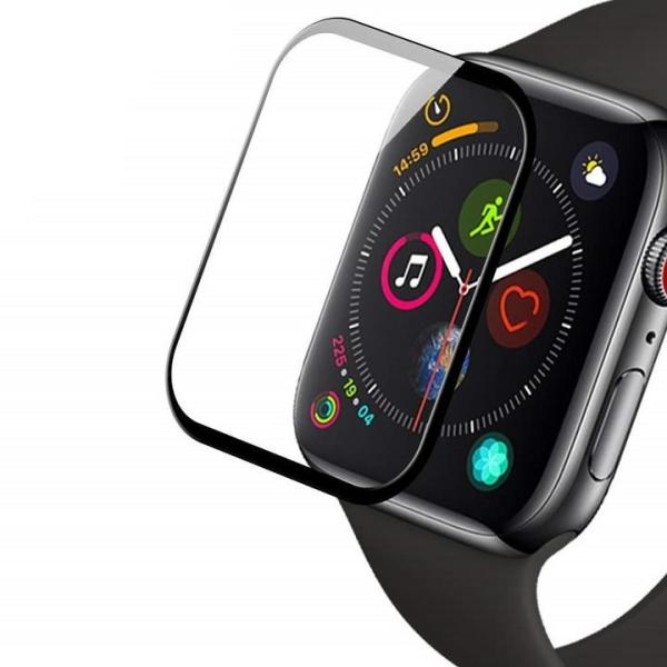 Apple Watch Series 1 2 3 4 5 6 7 SE Ultra用40mmサイズ用ガイド付き PET素材 保護フィルム 気泡軽減 高透過率 耐指紋  クリアブラック