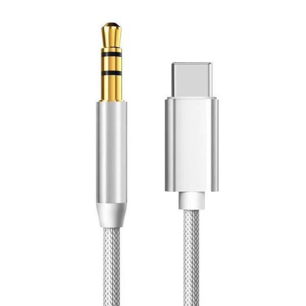 USB C-3.5MM 変換ケーブル オスーオス 約1m車載AUX オーディオ出力 ヘッドフォンジャック 音声変換ケーブル 有線スピーカー金