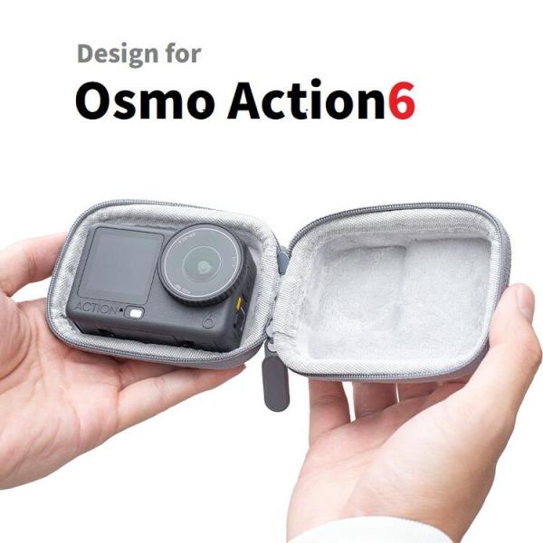 商品名  Osmo Action 6対応 アクションカメラ フレーム付けたまま収納可能 保護ケース ファスナー コンパクト カメラレンズ保護 カラビナ付き（EVAブラック、帆布グレー）２色選択カラー  EVAブラック、布グレースペック  対...