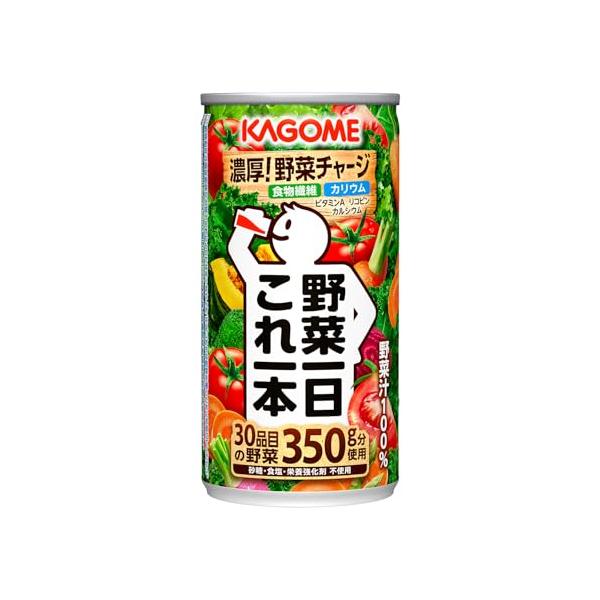 他サイト： カゴメ 野菜一日これ一本 190g缶×30本(食物繊維 カリウム ビタミンA リコピン カルシウム)の商品画像