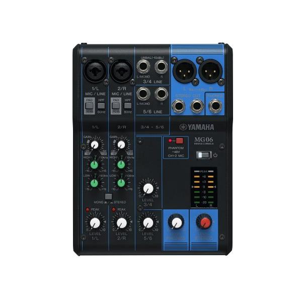 他サイト： ヤマハ YAMAHA 6チャンネルミキシングコンソール MG06 最最大2 Mic / 6 Line入力 マイクプリアンプ「D-PRE」搭載 堅の商品画像