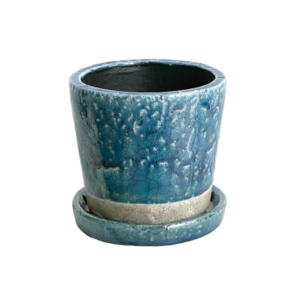 他サイト： ダルトン(Dulton) 植木鉢 プランター 4号 ミッドナイトブルー 受け皿付き 穴あり 陶器鉢 カラー 園芸用品 高さ11cm 上部:φ12の商品画像