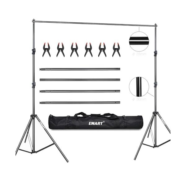 EMART 背景スタンド 280x300cm 高さ、幅調節可能 撮影スタンド 撮影用 背景スタンドセット グリーンバックスタンド 写真撮影用 人