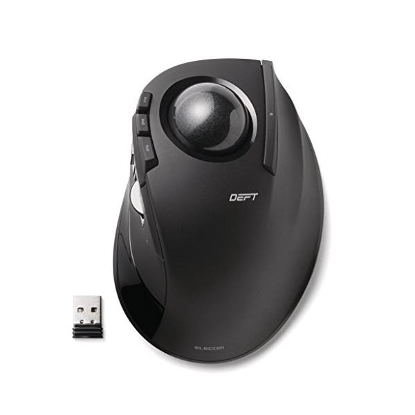 他サイト： エレコム マウス ワイヤレス (レシーバー付属) トラックボール 人差し指用 8ボタン ブラック M-DT2DRBKの商品画像