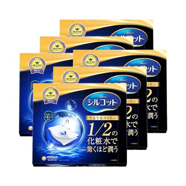 シルコット コットン うるうるコットン じゅわっとスポンジ構造 40枚入×6個 ユニチャーム