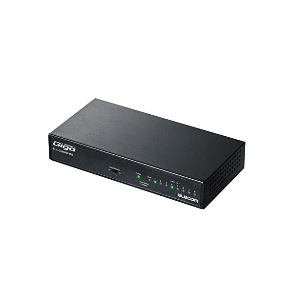 他サイト： エレコム スイッチングハブ ギガビット 8ポート 金属筐体 マグネット付 電源内蔵 ブラック EHC-G08MN2-HJBの商品画像