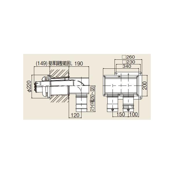 �K�X������ ���� �����i�C�@FFTL-10-300C�@��100 2�{�ǒ��o���r�C�g�b�v (L=250�`350mm) [��]