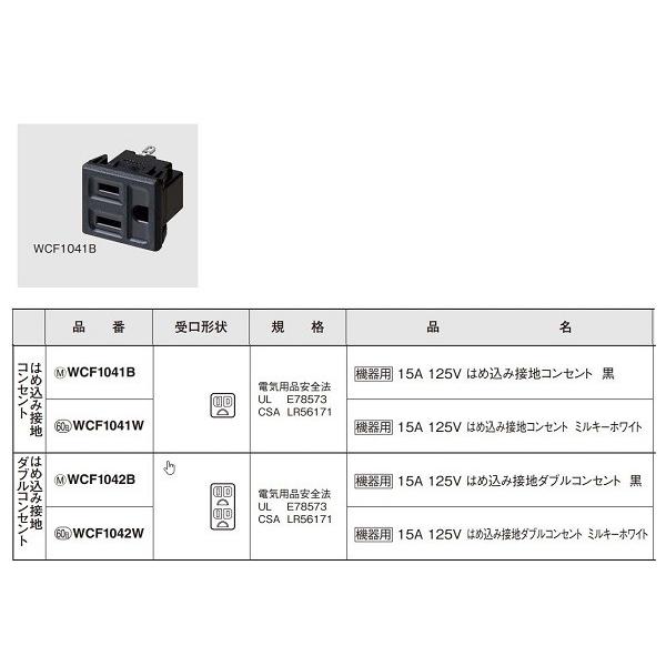 電設資材 パナソニック Wcf1041b 発注単位 黒 機器用 接地はめ込みコンセント 15a 125v Wcf1041b まいどdiy 通販 Yahoo ショッピング