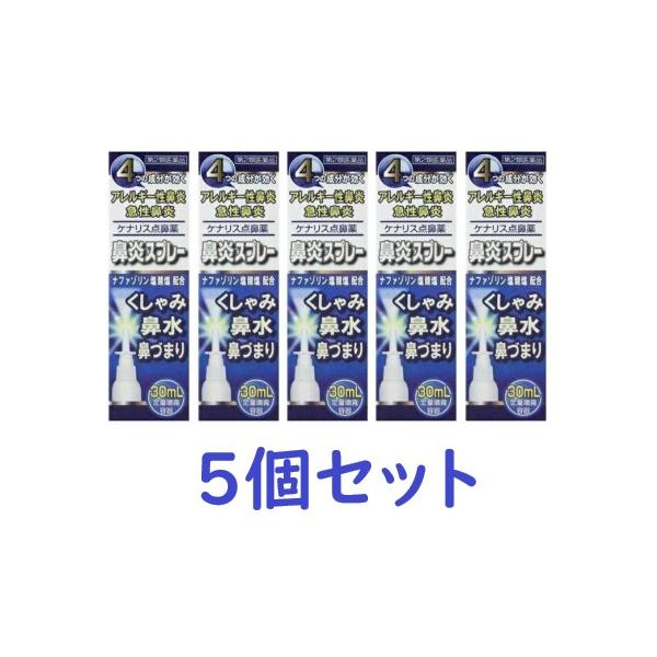【第2類医薬品】【奥田製薬】 ケナリス点鼻薬（30ml）×5個セット