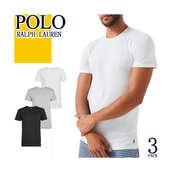 ポロ ラルフローレン Polo Ralph Lauren Tシャツ 3パック 3枚セット 半袖 クルーネック メンズ 丸首 アンダーウエア 肌着 下着 ワンポイント 無地 大きいサイズ