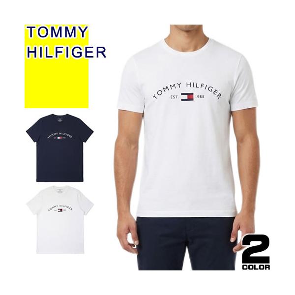 トミーヒルフィガー TOMMY HILFIGER Tシャツ 半袖 メンズ 大きいサイズ ブランド フラッグロゴ クルーネック 丸首 おしゃれ プリント 白 紺 ホワイト ネイビー