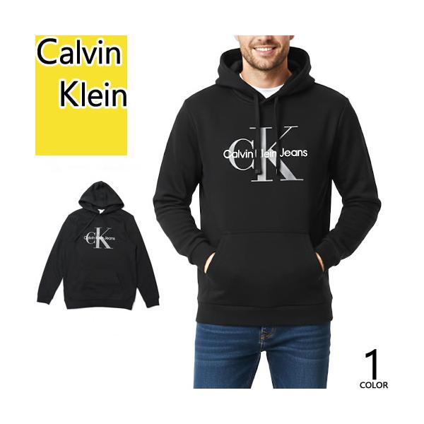 新品 Jeansカルバンクラインジーンズ 黒パーカー L Calvin Klein Jeans（カルバンクラインジーンズ） ロゴプリントプル