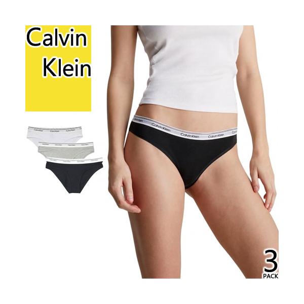 カルバンクライン Calvin Klein ショーツ パンツ 下着 ビキニ レディース 3枚セット アンダーウェア ロゴ 無地 綿 コットン スポーツ ジム 人気 おしゃれ 黒 白