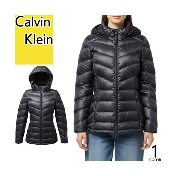 カルバンクライン ダウンコート レディース   FEATHERWEIGHT SHORT JACKET W/ DETACHABLE HOOD USモデル 中綿 コート 長袖 アウター フード付き CW412365 maido-selection_197-144