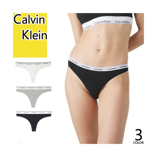 カルバンクライン Calvin Klein 下着 ショーツ パンツ Tバック タンガ レディース アンダーウェア ロゴ 無地 綿 コットン スポーツ ジム 人気 おしゃれ 黒 白