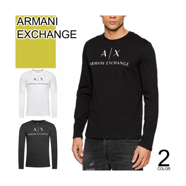 Armani Exchange ブラック ロゴ ロンTシャツ ARMANI EXCHANGE アルマーニ エクスチェンジ Tシャツ 長袖 ロンT