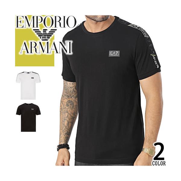 エンポリオ アルマーニ EMPORIO ARMANI EA7 Tシャツ メンズ 半袖 ロゴ クルーネック 丸首 ブランド おしゃれ 大きいサイズ 黒 白 ブラック ホワイト