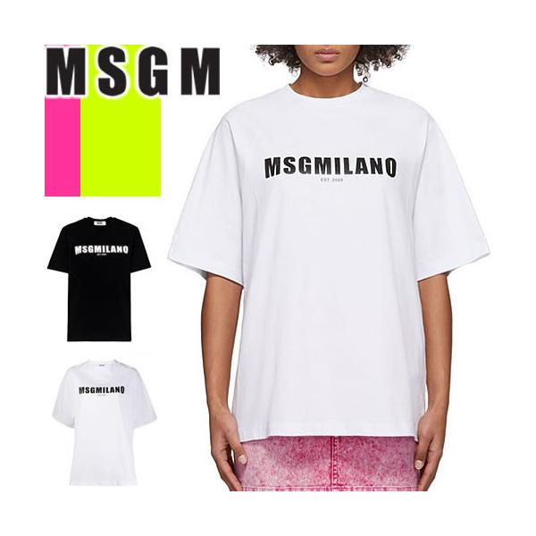 MSGM - 数量限定セール‼️希少white✨ MSGM 定番ロゴプリントTシャツ MSGM エムエスジーエム Tシャツ 2841MDM210 207298 レディース