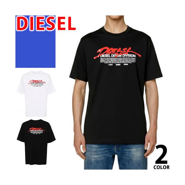 ディーゼル DIESEL Tシャツ A19700 RHQBG メンズ 半袖 ロゴ プリント ブランド 大きいサイズ 綿100% おしゃれ 白 黒 ホワイト ブラック