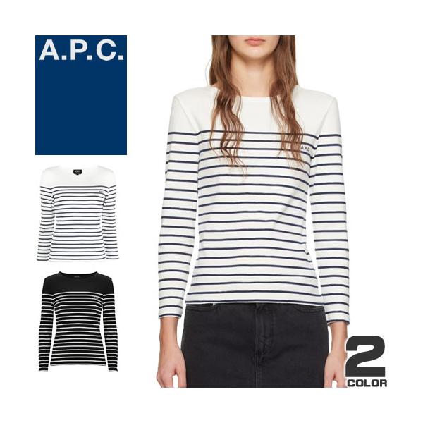 A.P.C アーペーセーロゴ 刺繍 クルーネック 長袖カットソー Tシャツ　L A.P.C. アーペーセー Tシャツ 長袖 ロンT オリバー ティーシャツ