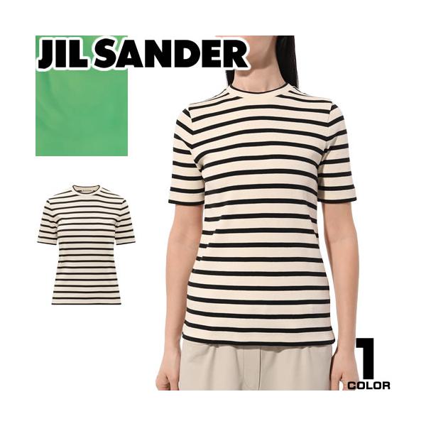 JIL SANDER+ ボーダー Tシャツ 未使用に近い JIL SANDER（ジルサンダー） JIL SANDER Tシャツ ボーダー 半袖 クルー