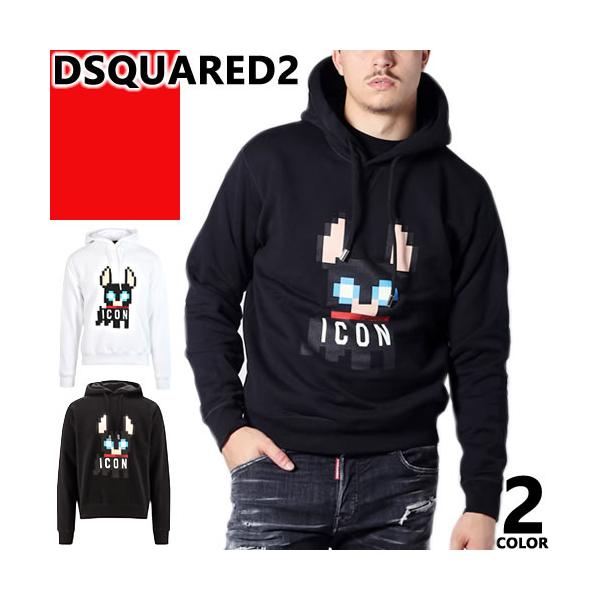 DSQUARED2 ホワイト フード付き パーカー DSQUARED2 ディースクエアード フーディー COOL FIT HOODIE