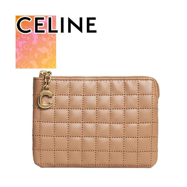 CELINE　コインケース　ブラウン　Cチャーム セリーヌ CELINE コインケース Cチャーム レザー ブラウン