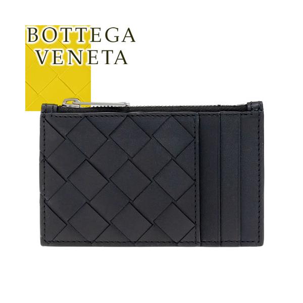 ボッテガヴェネタ BOTTEGA VENETA コインケース 小銭入れ フラグメントケース ジップ カードケース メンズ レディース 革 本革 薄型  スリム 黒 ブラック