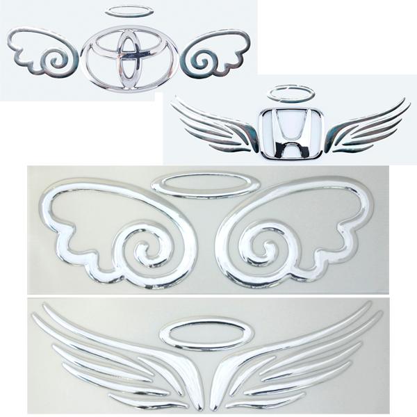 エンジェルエンブレムステッカー 天使 クローム＜送料無料